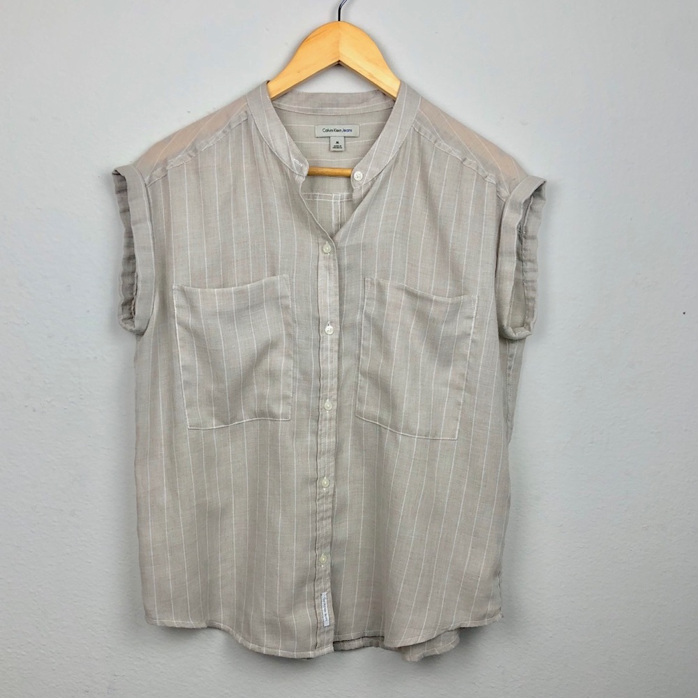Calvin Klein Jeans rolled sleeve button down shirt